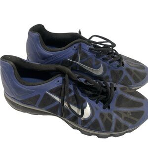 Nike Blue and Black Sneakers with Silver Swoosh air